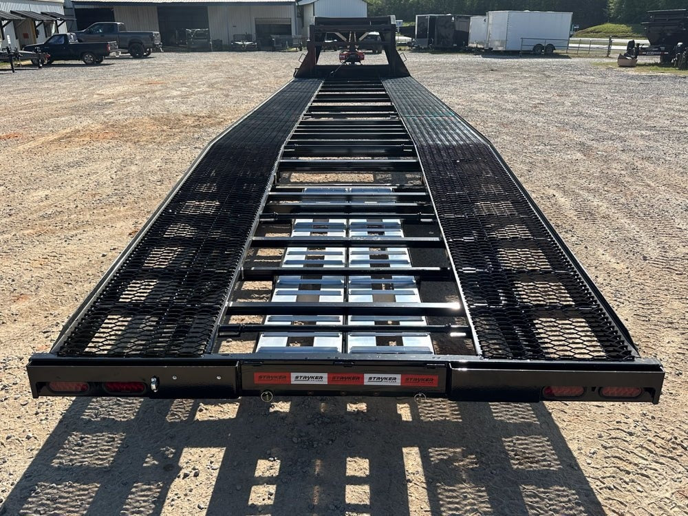 40' Stryker Gooseneck Mesh Deck Multi Car Hauler - (2) 8k Axles - 12k GVWR Derated - Truck & Van Trailers - TrailerSwap