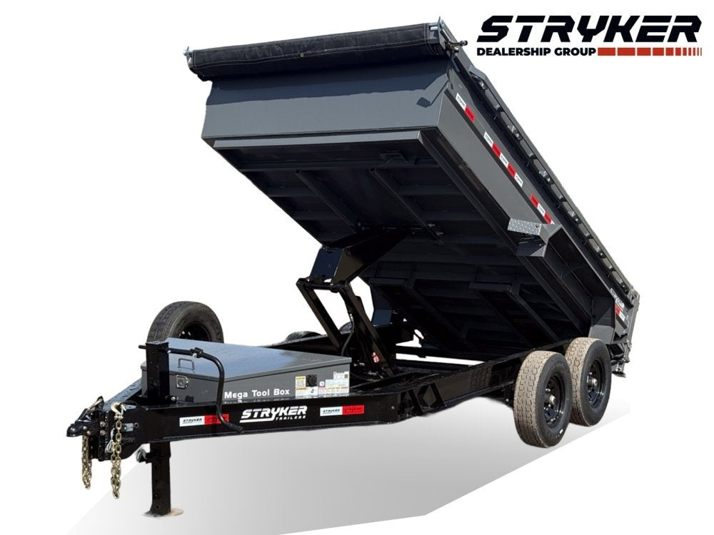 14' Stryker SDT Bumper Pull Dump Trailer 24" Side Walls - (2) 7k Axles 004313