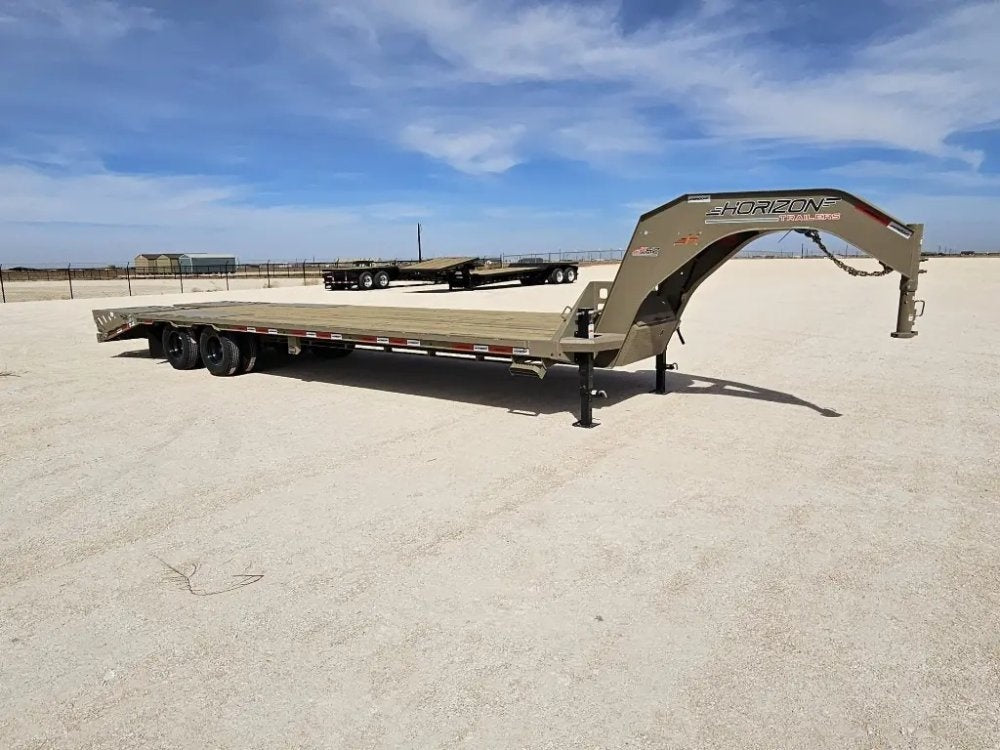 30' Horizon FHZ Gooseneck Dual Wheel Deckover Trailer Mega Ramps - (2) 10K Axles 16432