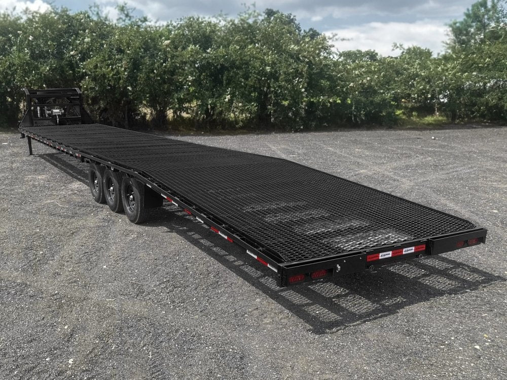 44' Stryker Gooseneck Full Width Mesh Deck Multi Car Hauler (3) 7k Axles - 12k GVWR Derated - Truck & Van Trailers - TrailerSwap