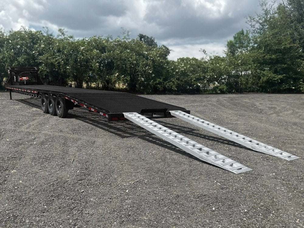 44' Stryker Gooseneck Full Width Mesh Deck Multi Car Hauler (3) 7k Axles - 12k GVWR Derated - Truck & Van Trailers - TrailerSwap