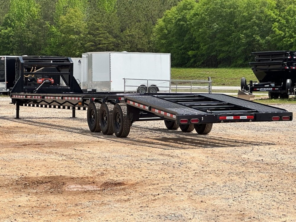 44' Stryker Gooseneck Mesh Deck Multi Car Hauler (3) 7k Axles - 12k GVWR Derated - Truck & Van Trailers - TrailerSwap
