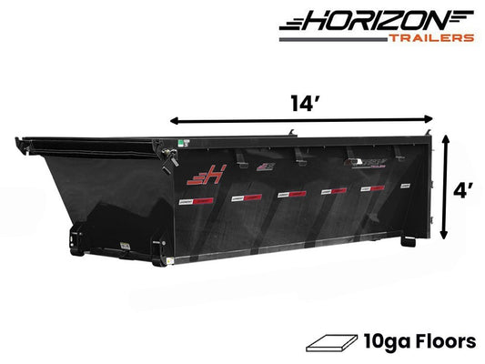 14' EDZ Roll Off Bin 4' Walls - Black - #EDZ0006962 006962