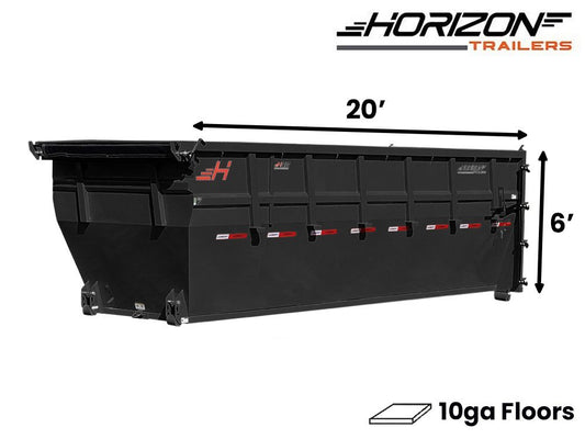 20' HDZ Roll Off Bin 6' Walls - Black - #HDZ0006716 006716