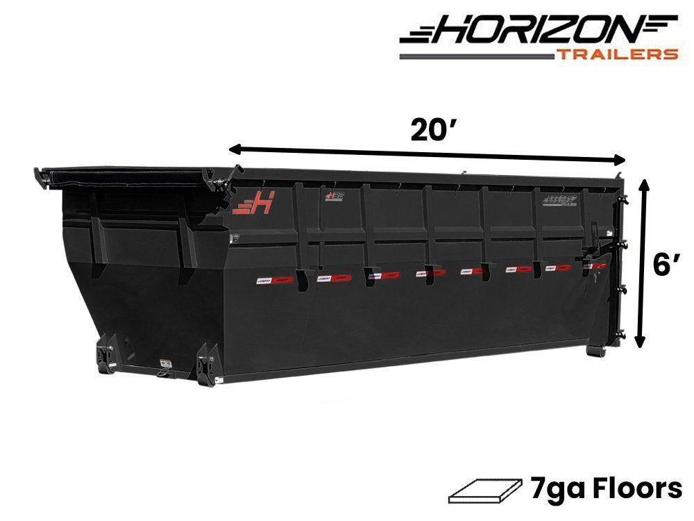 20' HDZ Roll Off Bin 6' Walls - Black - #HDZ0006716 006716