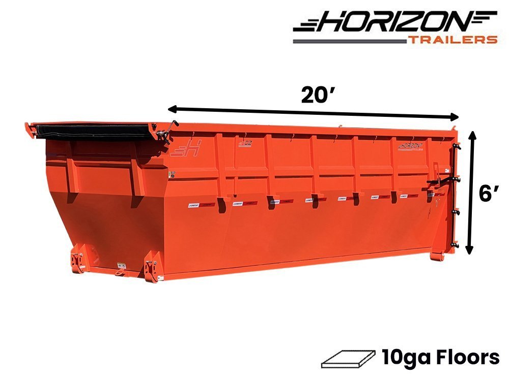 20' HDZ Roll Off Bin 6' Wall + Tarp - Orange - #HDZ0007061 007061