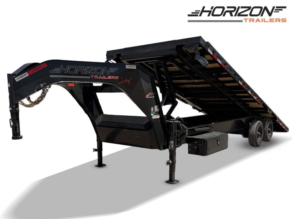 26' Horizon FFT Gooseneck Full Deckover TIlt Trailer - (2) 10K Axles 018029