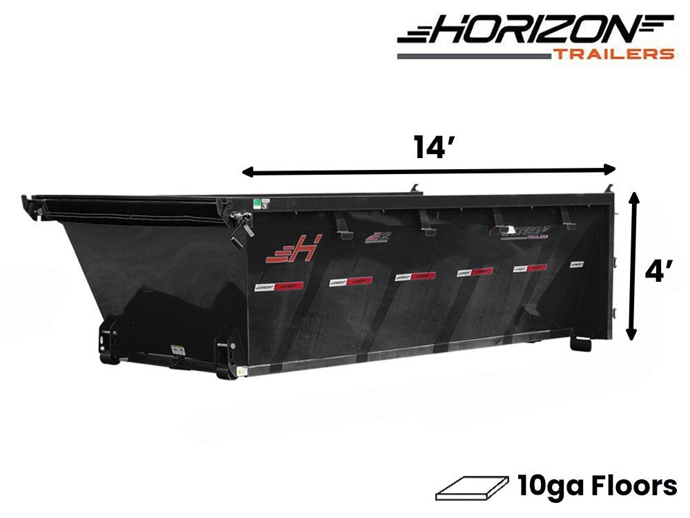 14' EDZ Roll Off Bin 4' Walls - Black - #EDZ0006961 006961