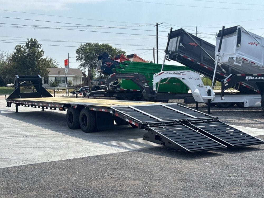 40' Stryker Gooseneck Hotshot Non-CDL Deckover Trailer Mega Ramps - (2) 10K Axles - Derated 004545