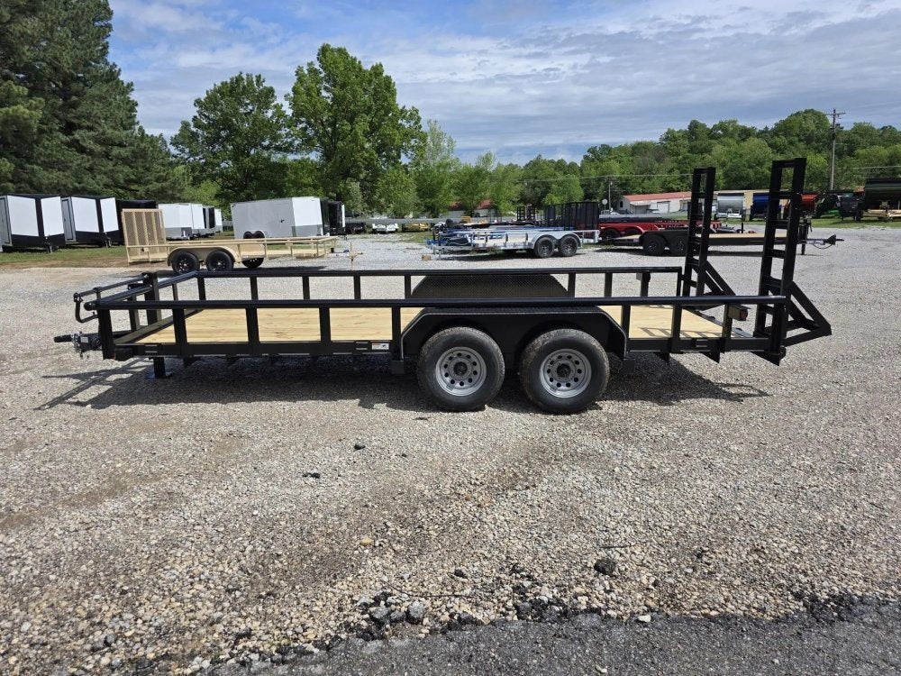 7 x 18 Equipment Trailer Pipe Top Rail Texas Bragg 9900 GVWR 252622