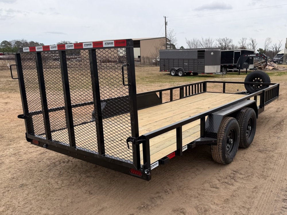 18' Utility Trailer (2) 5.2K Axles, 83" Wide, Side Ramps and 4' Gate 4066