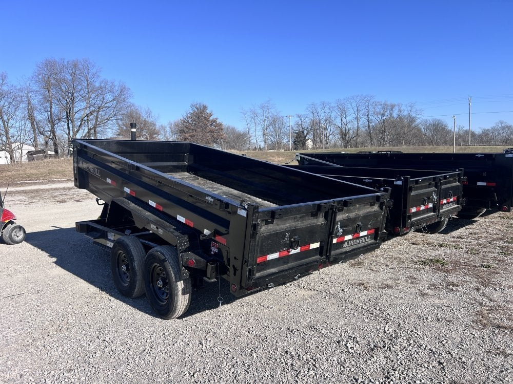 14' x 83" Iron Bull DTB Bumper Pull Dump Trailer 24" Side Walls - (2) 7,000 lb Axles, Telescopic 110018
