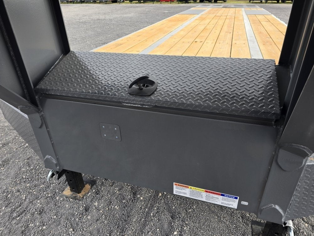 32' DKO Gooseneck Deckover 27' + 5' Mega Ramps (2) 12K Axles 11358