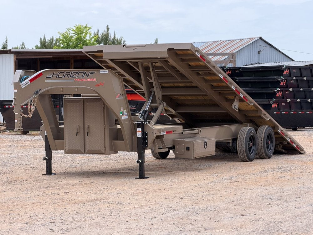 28' Horizon FTS Gooseneck Hydraulic Deckover Tilt Trailer - 10K Axles 16528