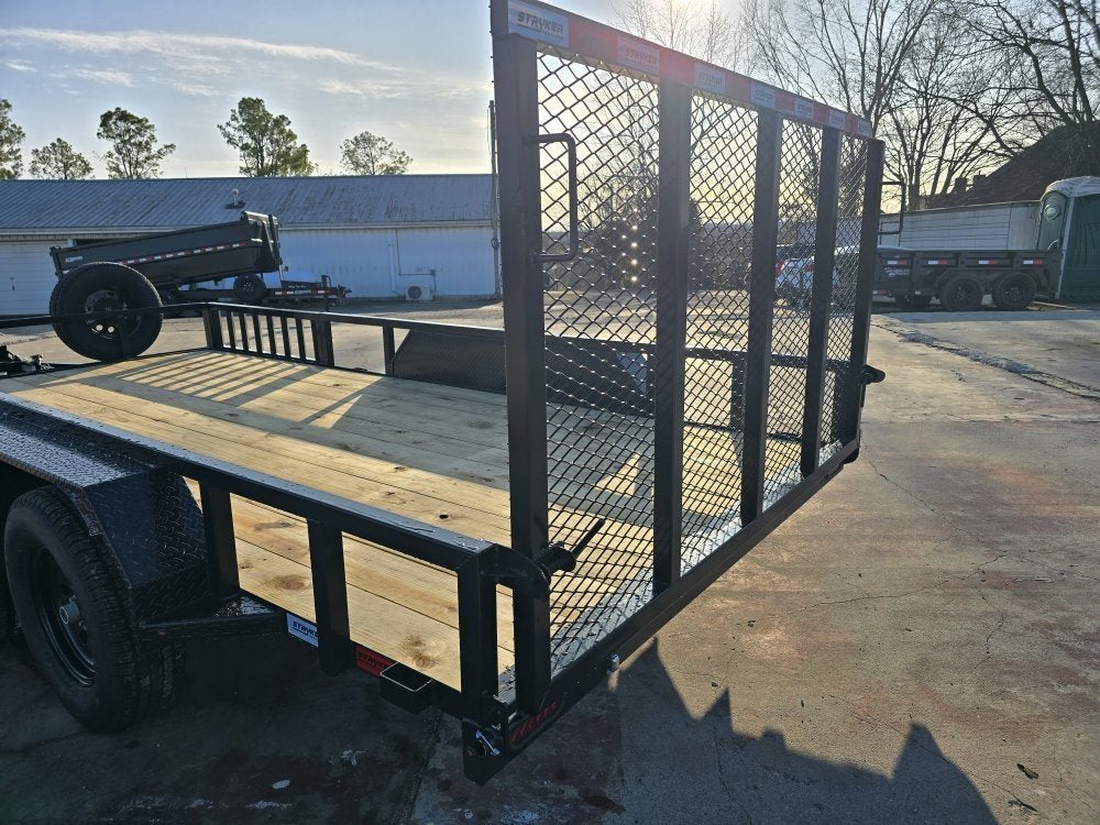 16' Utility Trailer (2) 3.5K Axles, 77" Wide, Side Ramps and 4' Gate 004069