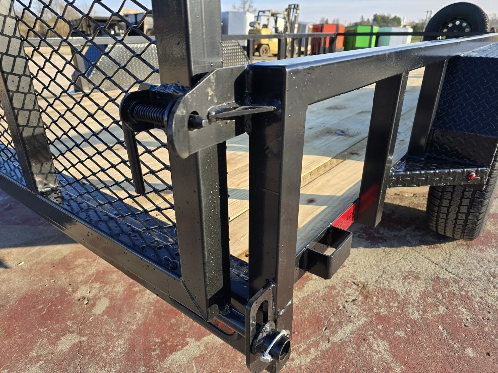 16' Utility Trailer (2) 3.5K Axles, 77" Wide, Side Ramps and 4' Gate 004069