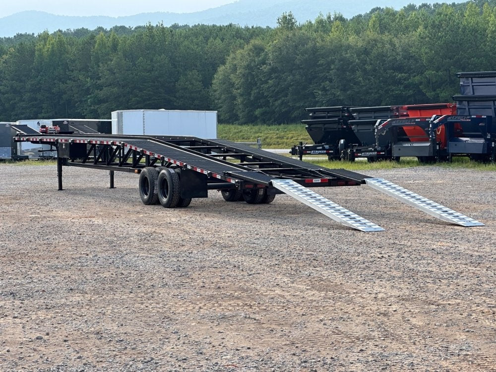 50' Low Profile Wedge (2) 12k Elec/Hyd Axles, Winch, 10' Aluminum Ramps, Spare - Wedge 3 Car Hauler - Multi Car Haulers - TrailerSwap