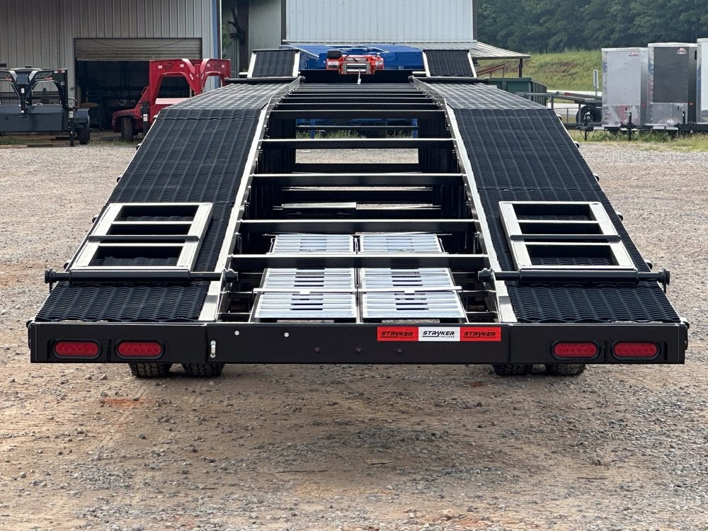 50' Low Profile Wedge (2) 12k Elec/Hyd Axles, Winch, 10' Aluminum Ramps, Spare - Wedge 3 Car Hauler - Multi Car Haulers - TrailerSwap