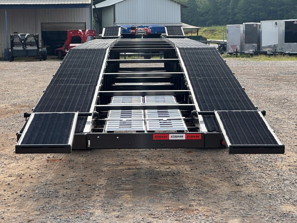 50' Low Profile Wedge (2) 12k Elec/Hyd Axles, Winch, 10' Aluminum Ramps, Spare - Wedge 3 Car Hauler - Multi Car Haulers - TrailerSwap