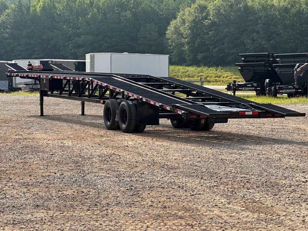 50' Low Profile Wedge (2) 12k Elec/Hyd Axles, Winch, 10' Aluminum Ramps, Spare - Wedge 3 Car Hauler - Multi Car Haulers - TrailerSwap