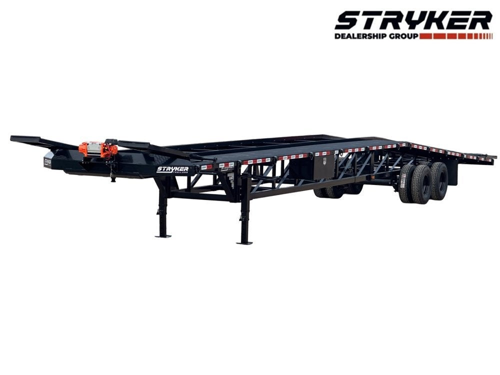 50' Low Profile Wedge (2) 12k Elec/Hyd Axles, Winch, 10' Aluminum Ramps, Spare - Wedge 3 Car Hauler - Multi Car Haulers - TrailerSwap