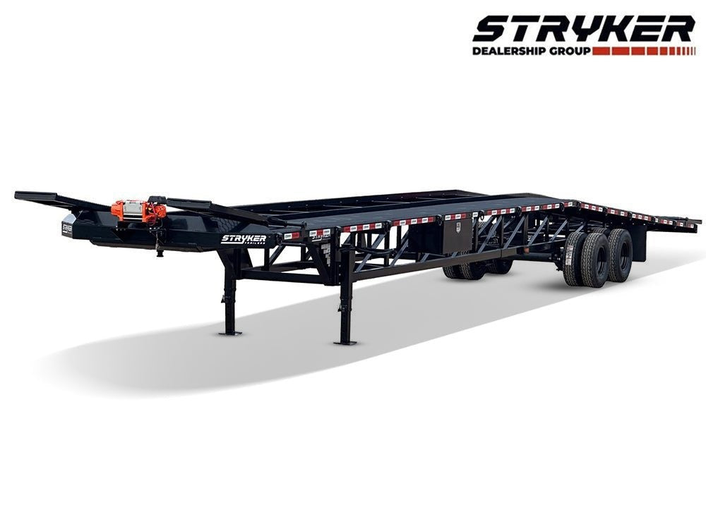 50' Stryker Fifth Wheel Low Profile Wedge (2) 12k Elec/Hyd Axles - Wedge 3 Car Hauler - TrailerSwap