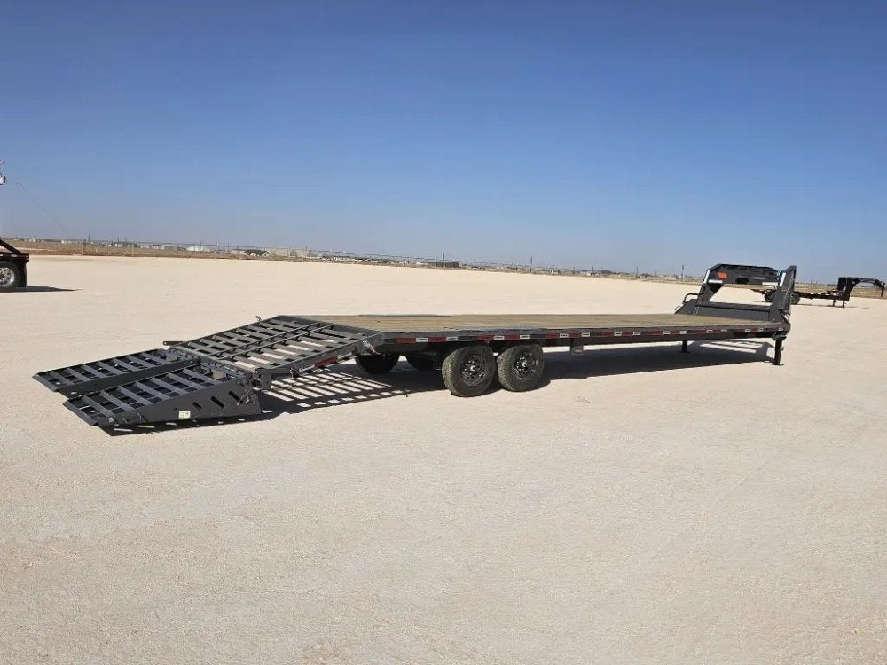 36' Horizon FTZ Gooseneck Hotshot Non-CDL Deckover Trailer Mega Ramps - (2) 7K Axles 16233