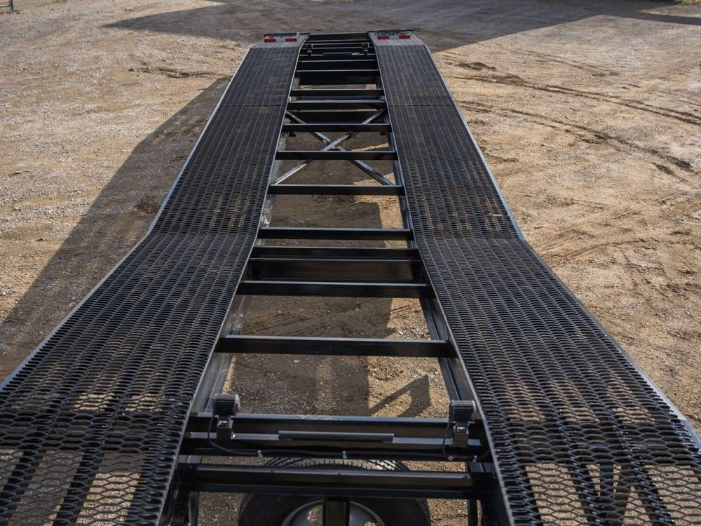 53' Ultra Max 4 Car Trailer, 10K Axles, 102" Wide, 30" Wide Grate, 9' Aluminum Ramps - Four Car Hauler - TrailerSwap
