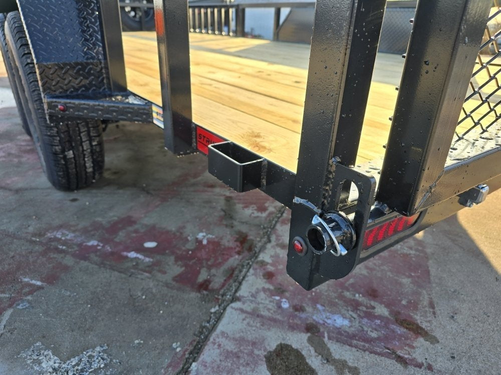 16' Utility Trailer (2) 3.5K Axles, 77" Wide, Side Ramps and 4' Gate 4070