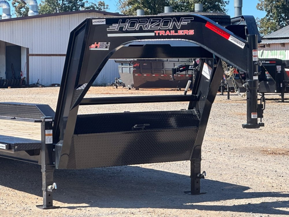 26' HEH Gooseneck Equipment Trailer (2) 10K Axles, Drive Over Fenders, 3' Dove W/ Slide In Ramps 10275