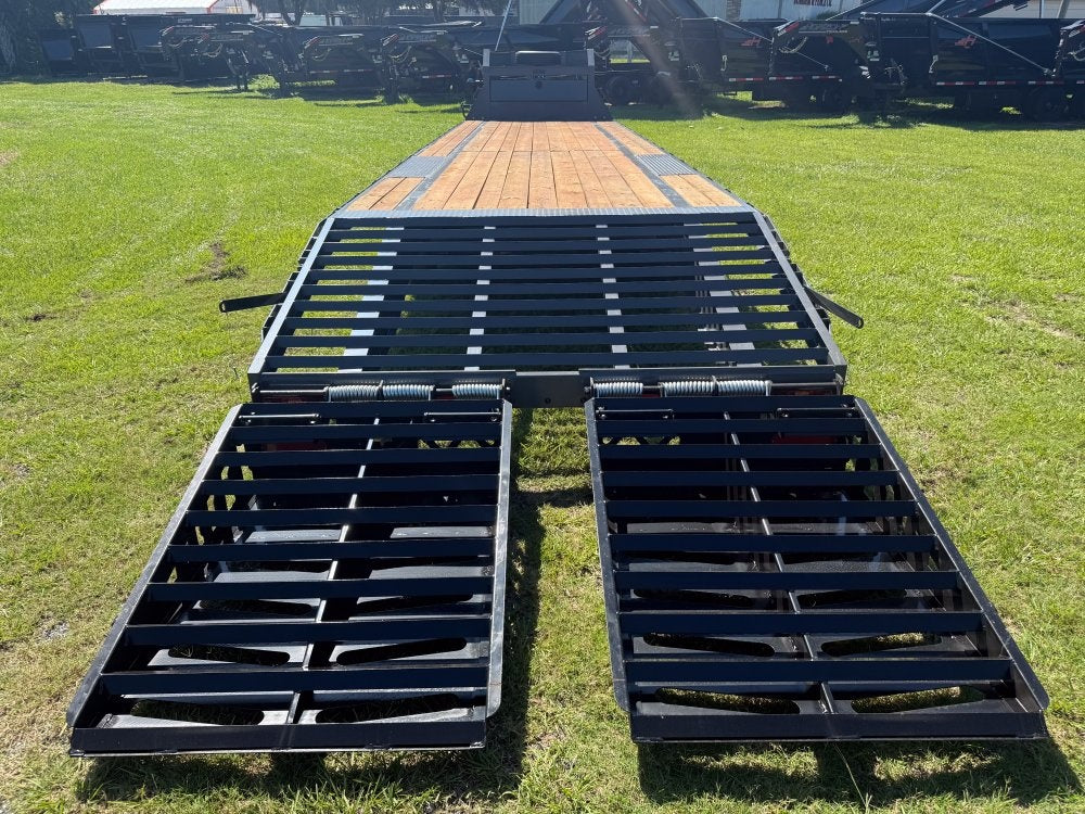 35' DKO Gooseneck Deckover 30' + 5' Mega Ramps (2) 7K Axles 11422