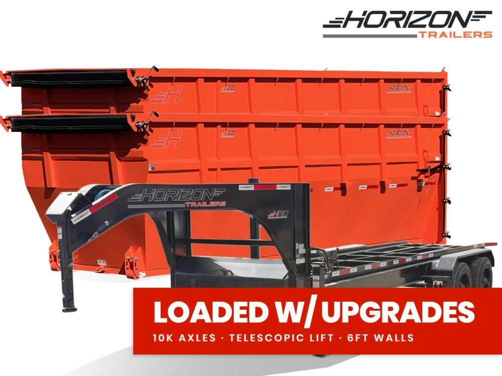 Horizon 16' HRD GN Roll off Bundle (2) 10k Axles + 2 Bins w/ 6' Walls 016074