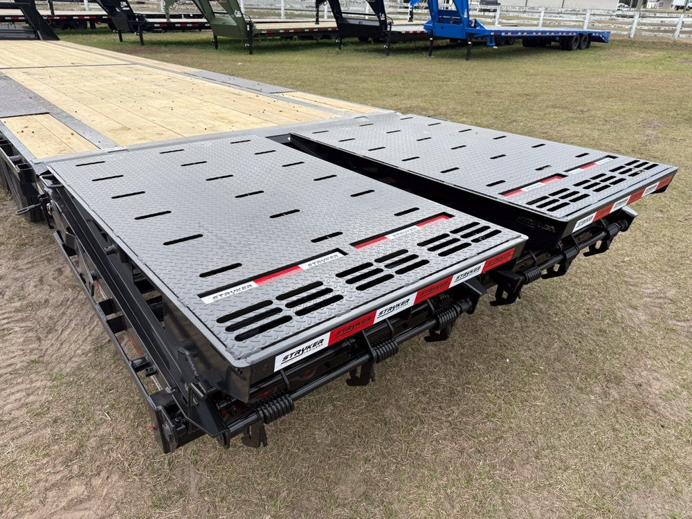 40' Stryker Gooseneck Hotshot Non-CDL Deckover Trailer Mega Ramps - (2) 8K Axles 004547