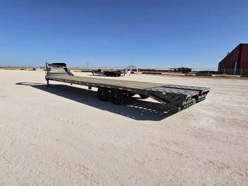 36' Horizon FTZ Gooseneck Hotshot Non-CDL Deckover Trailer Mega Ramps - (2) 7K Axles 16233