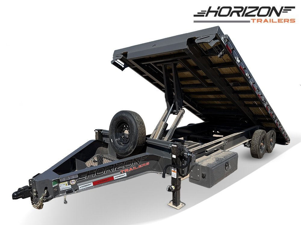 22' Horizon FFT Bumper Pull Full Deckover TIlt Trailer - (2) 8K Axles 15225