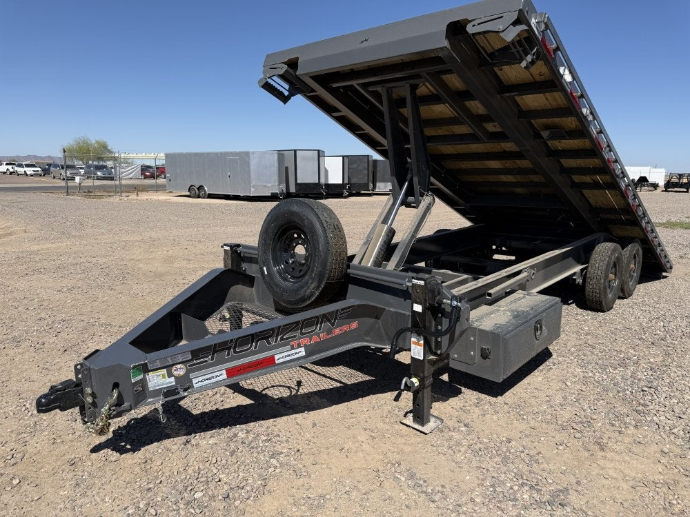 22' Horizon FFT Bumper Pull Full Deckover TIlt Trailer - (2) 8K Axles 15225