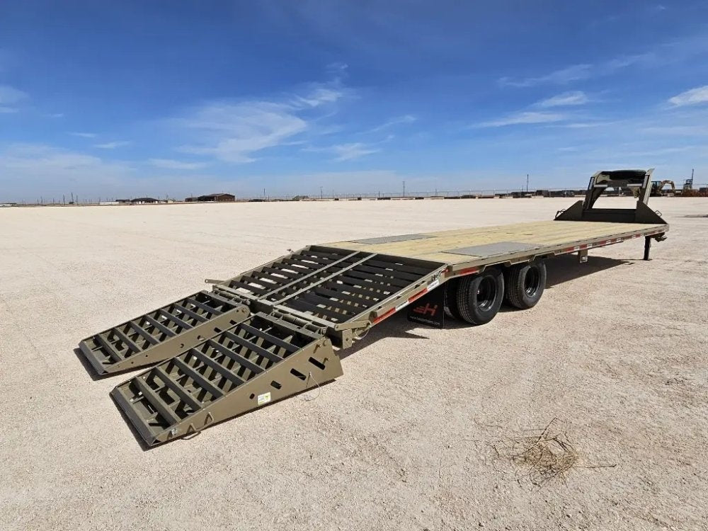 30' Horizon FHZ Gooseneck Dual Wheel Deckover Trailer Mega Ramps - (2) 10K Axles 16432