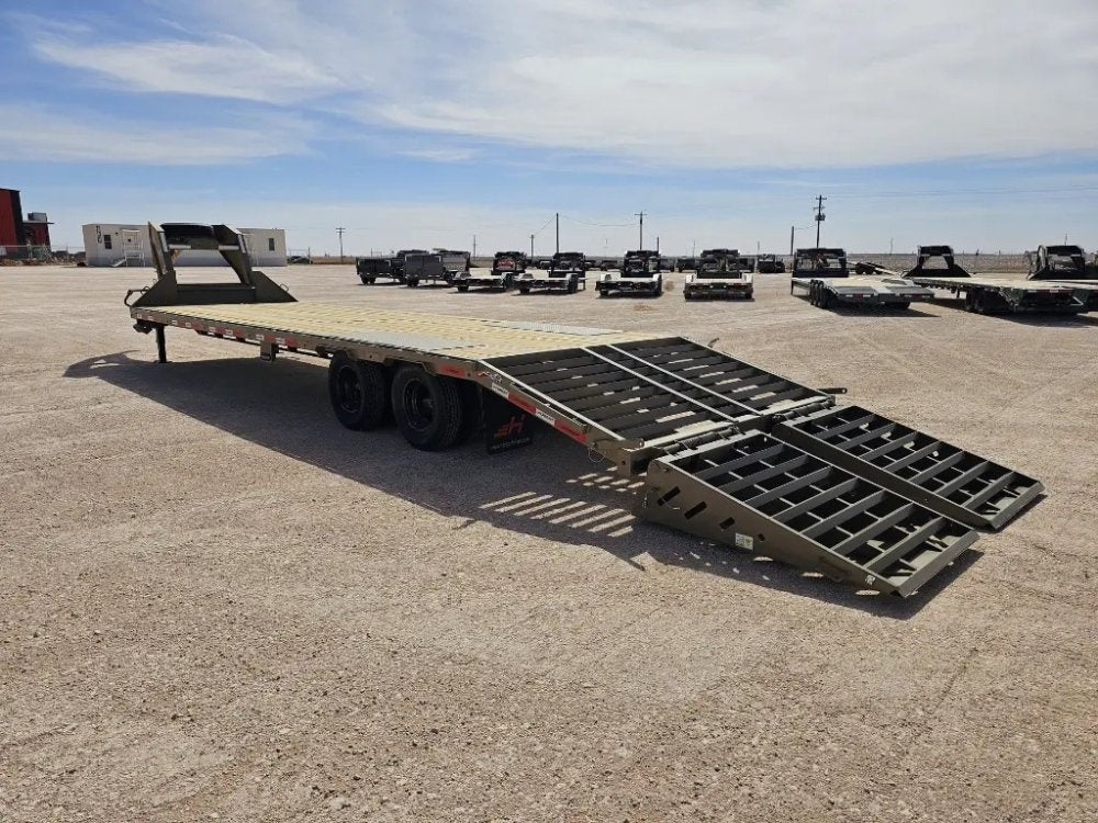 30' Horizon FHZ Gooseneck Dual Wheel Deckover Trailer Mega Ramps - (2) 10K Axles 16432