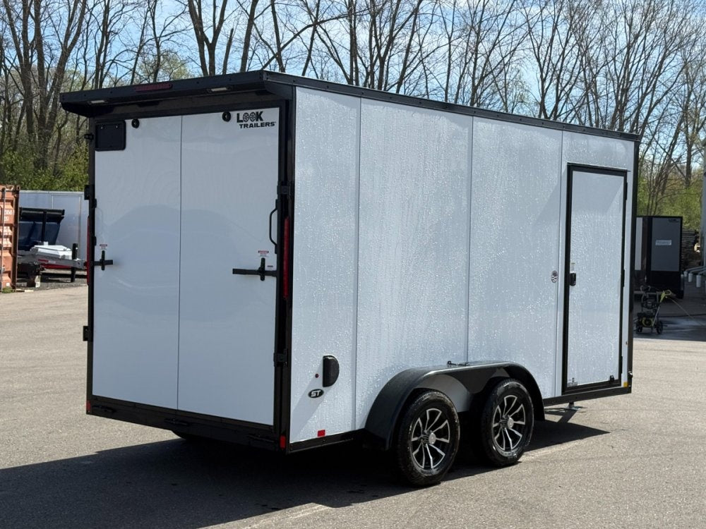 7 x 14 DX 7K Flat Top V Nose Enclosed - (2) 3500 lb Axles - Enclosed - TrailerSwap