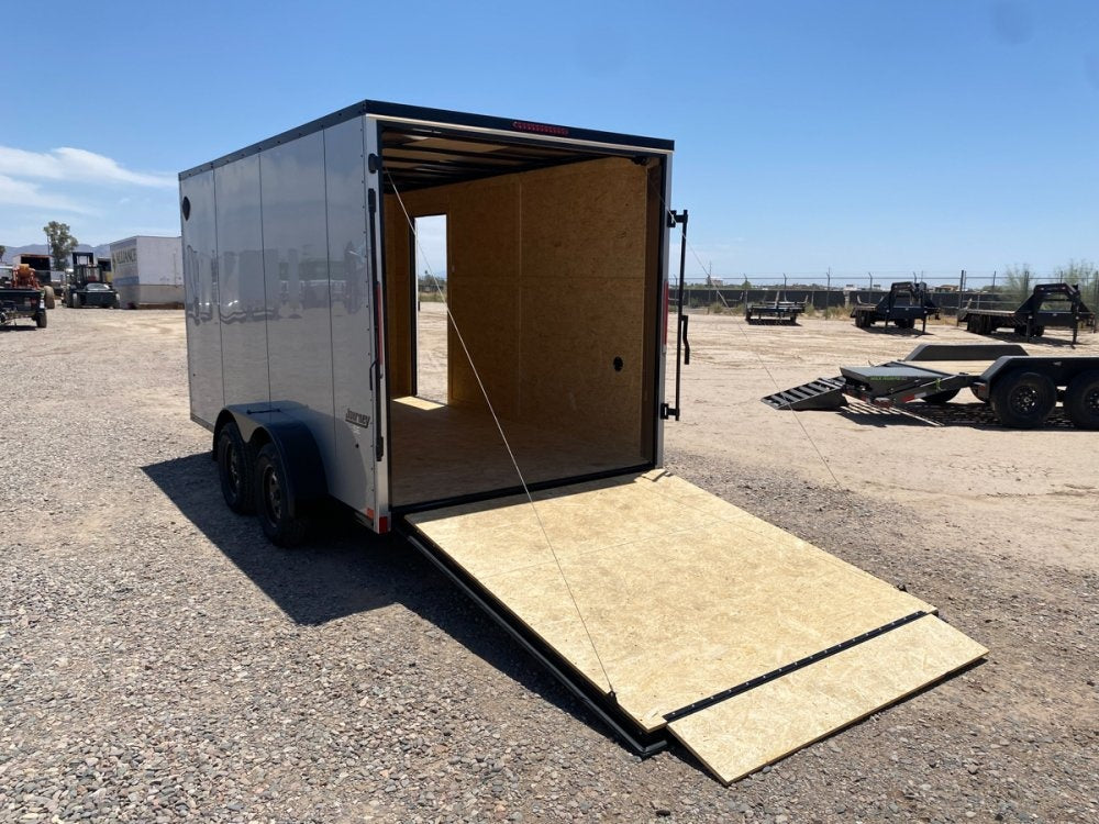 7 x 14 Journey SE Flat Top Sloped V Nose (2) 3500 lbs Axles - Enclosed - TrailerSwap