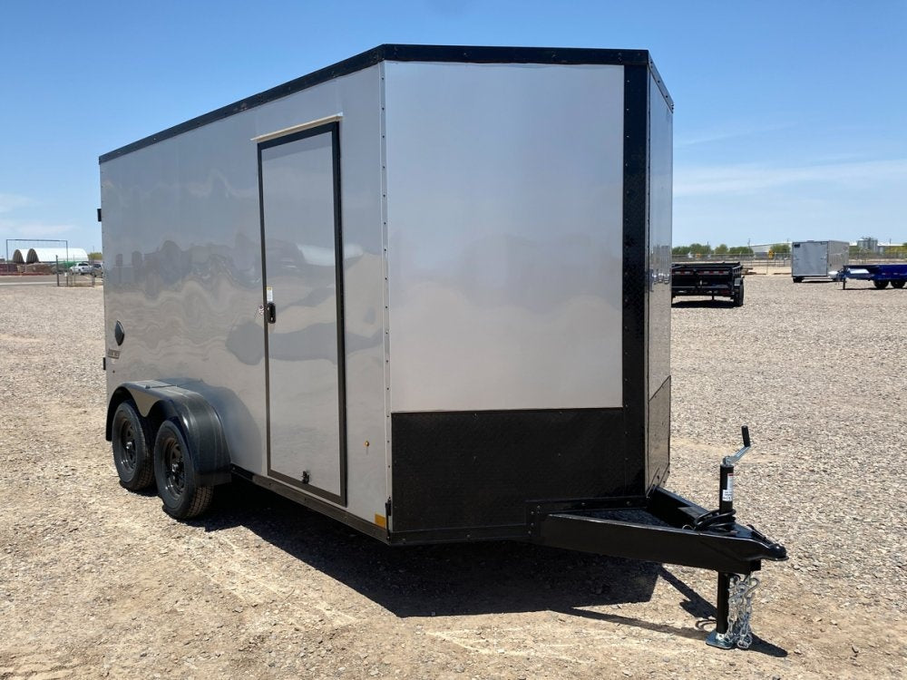 7 x 14 Journey SE Flat Top Sloped V Nose (2) 3500 lbs Axles - Enclosed - TrailerSwap