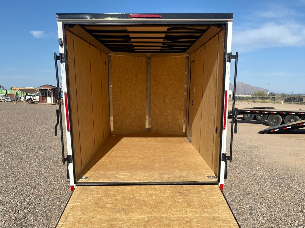7 x 14 Outback DLX Flat Top V Nose (2) - 3500 lbs Axles - Enclosed - TrailerSwap