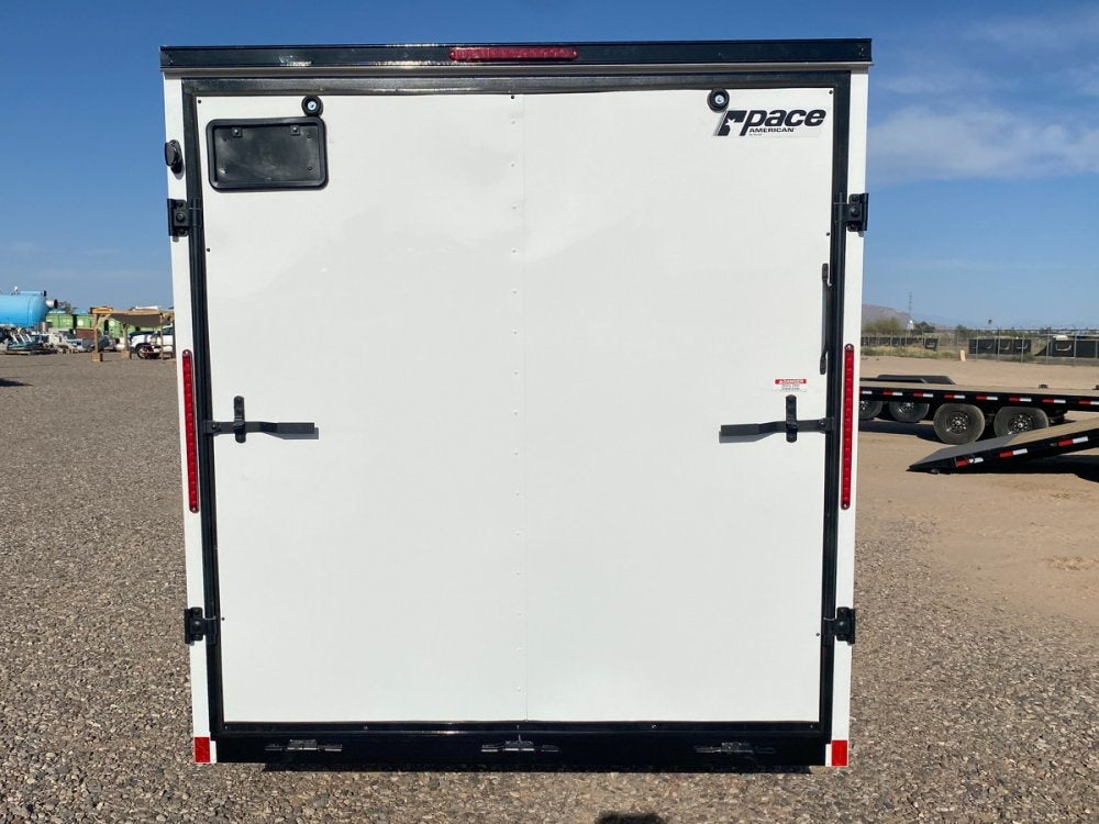 7 x 14 Outback DLX Flat Top V Nose (2) - 3500 lbs Axles - Enclosed - TrailerSwap