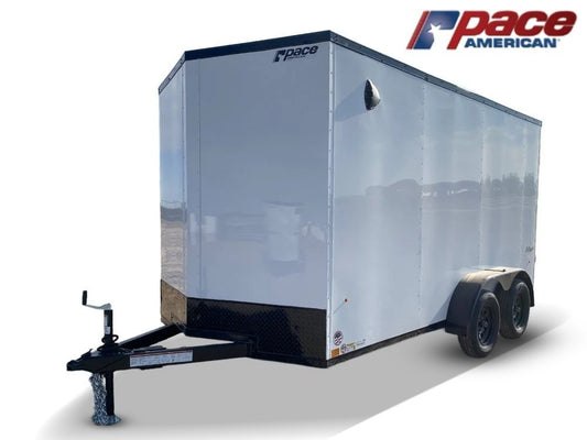 7 x 14 Outback DLX Flat Top V Nose (2) - 3500 lbs Axles - Enclosed - TrailerSwap