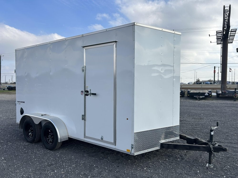 7' x 14' Traverse DLX Flat Top V Nose (2) - 3500 lb Axle - Enclosed - TrailerSwap