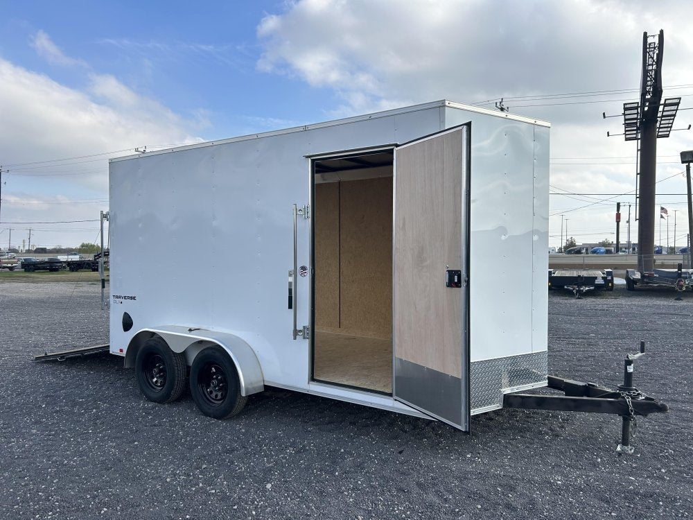 7' x 14' Traverse DLX Flat Top V Nose (2) - 3500 lb Axle - Enclosed - TrailerSwap