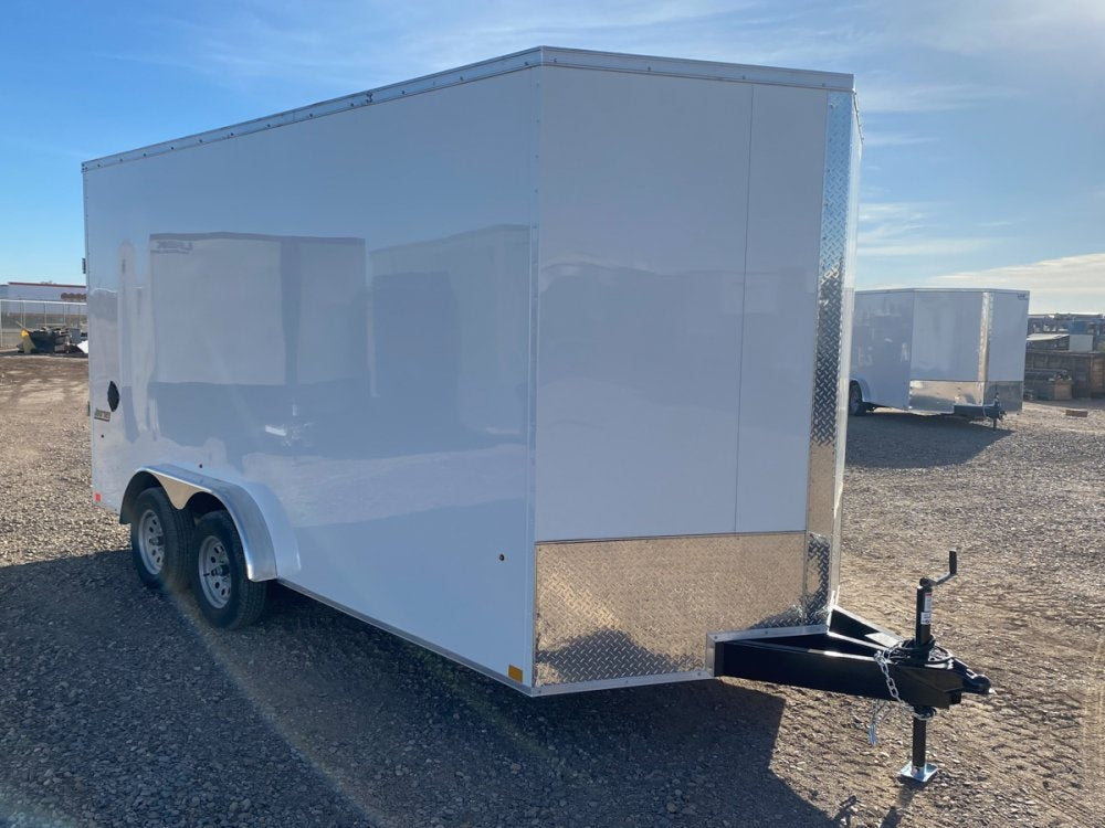 7 x 16 Journey SE Flat Top Sloped V Nose (2) 3500 lbs Axles - Enclosed - TrailerSwap