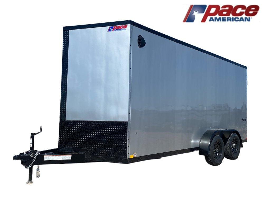 7 x 16 Journey SE Flat Top Sloped V Nose (2) 3500 lbs Axles - Enclosed - TrailerSwap