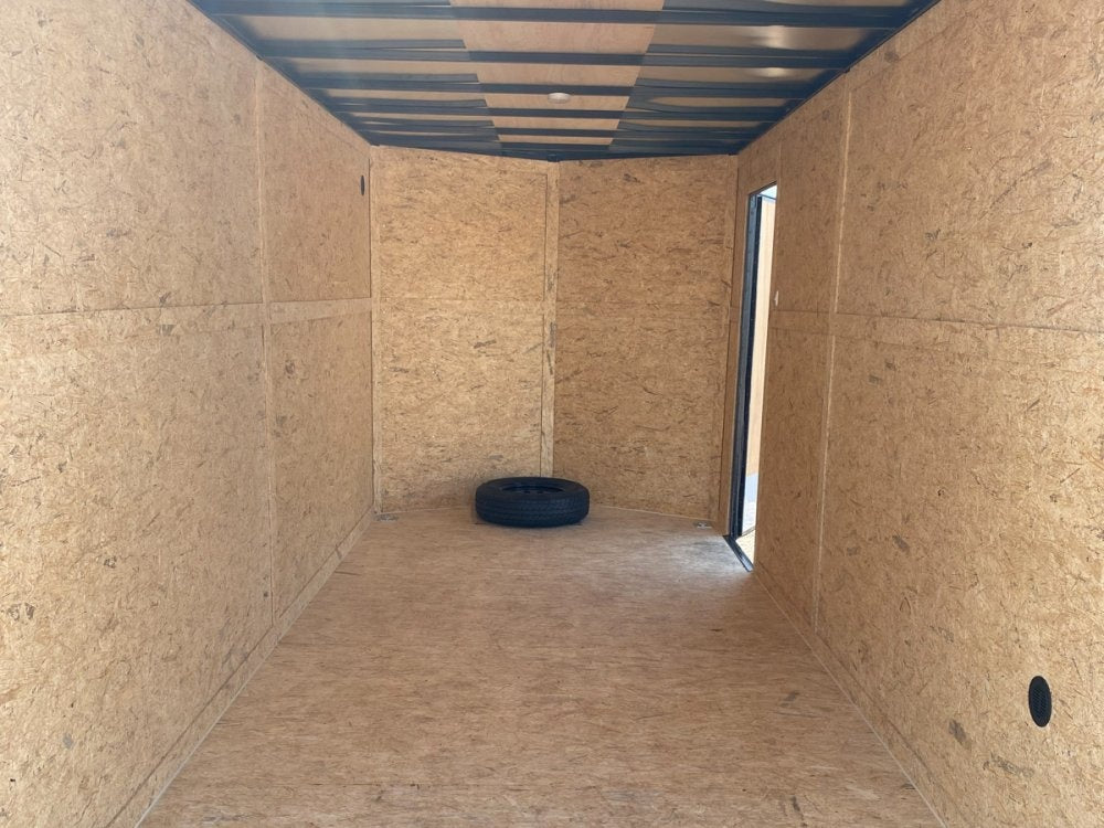 7 x 16 Journey SE Flat Top Sloped V Nose (2) 3500 lbs Axles - Enclosed - TrailerSwap