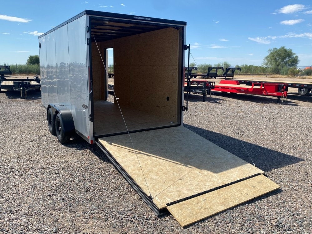 7 x 16 Journey SE Flat Top Sloped V Nose (2) 3500 lbs Axles - Enclosed - TrailerSwap